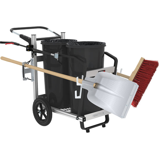 Easy Duo waste collection trolley, with 2 x 60 l waste collectors and equipment, LxWxH 1210 x 710 x 980 mm.