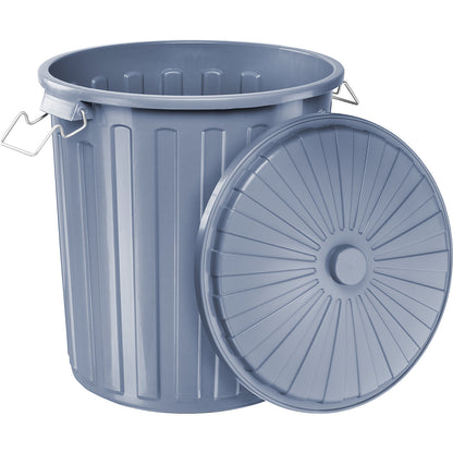 Waste bin with lid, polypropylene, grey, capacity 55 l.