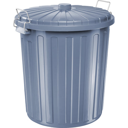 Waste bin with lid, polypropylene, grey, capacity 55 l.