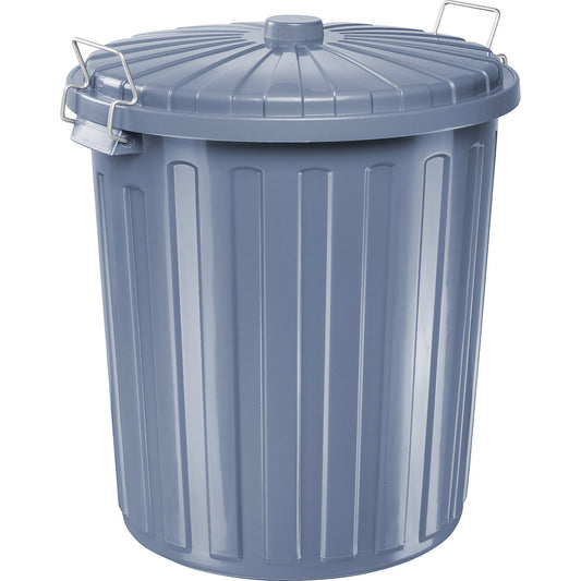 Waste bin with lid, polypropylene, grey, capacity 55 l.
