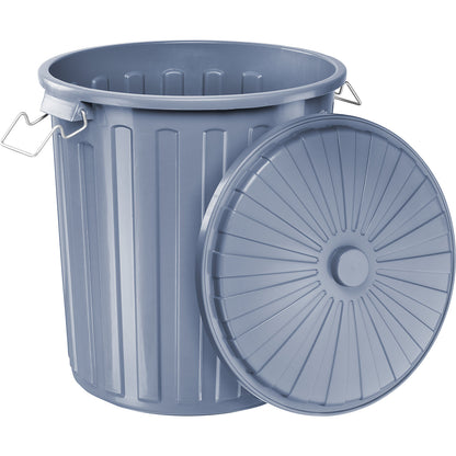 Waste bin with lid, polypropylene, grey, capacity 73 l.