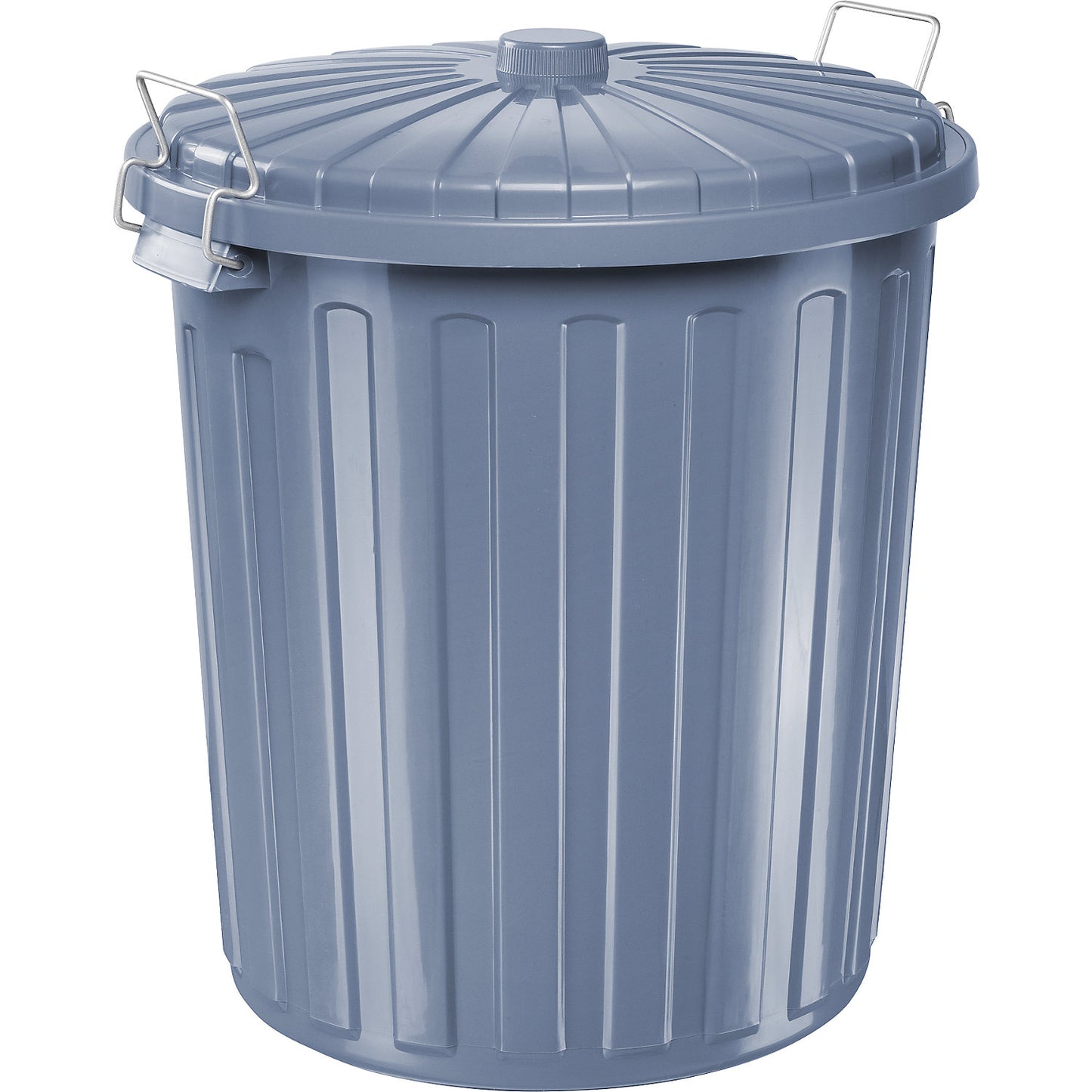 Waste bin with lid, polypropylene, grey, capacity 73 l.