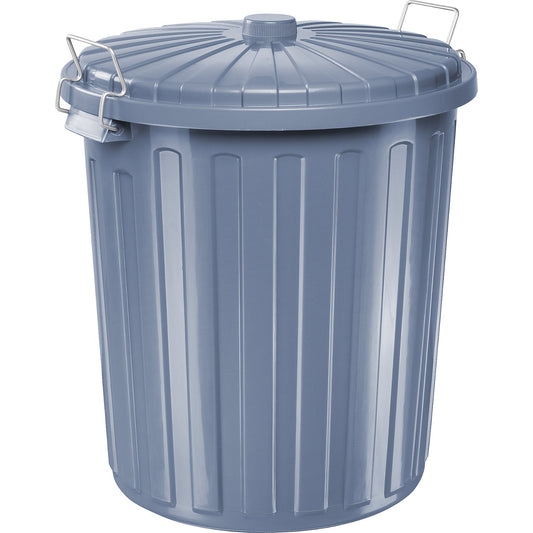 Waste bin with lid, polypropylene, grey, capacity 73 l.