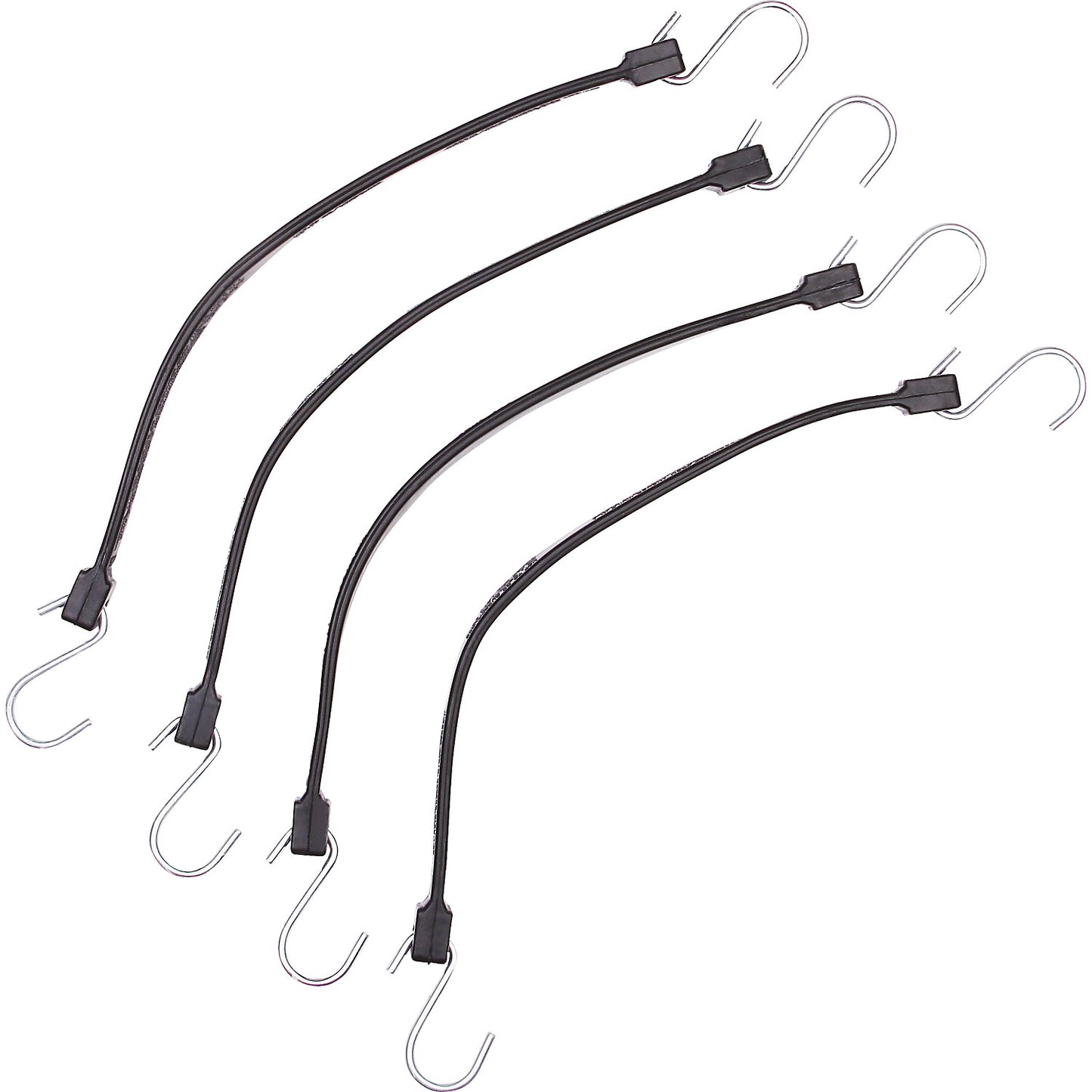 Elastic fastening strap, pack of 4, length 490 mm.