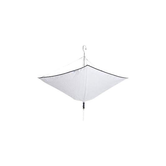 Folding umbrella-style leak diverter kit, WxH 1230 x 1230 mm, transparent.