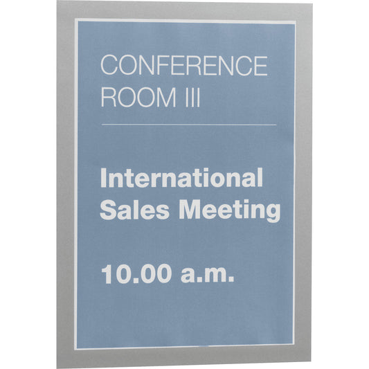 DURAFRAME® display frame, self adhesive, magnetic, for A4, silver frame, pack of 10.