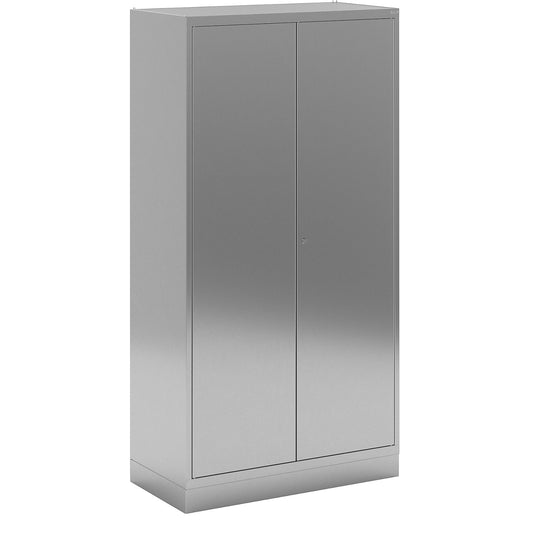 Stainless steel multi-purpose cupboard, 4 shelves, HxWxD 1950 x 1000 x 500 mm.