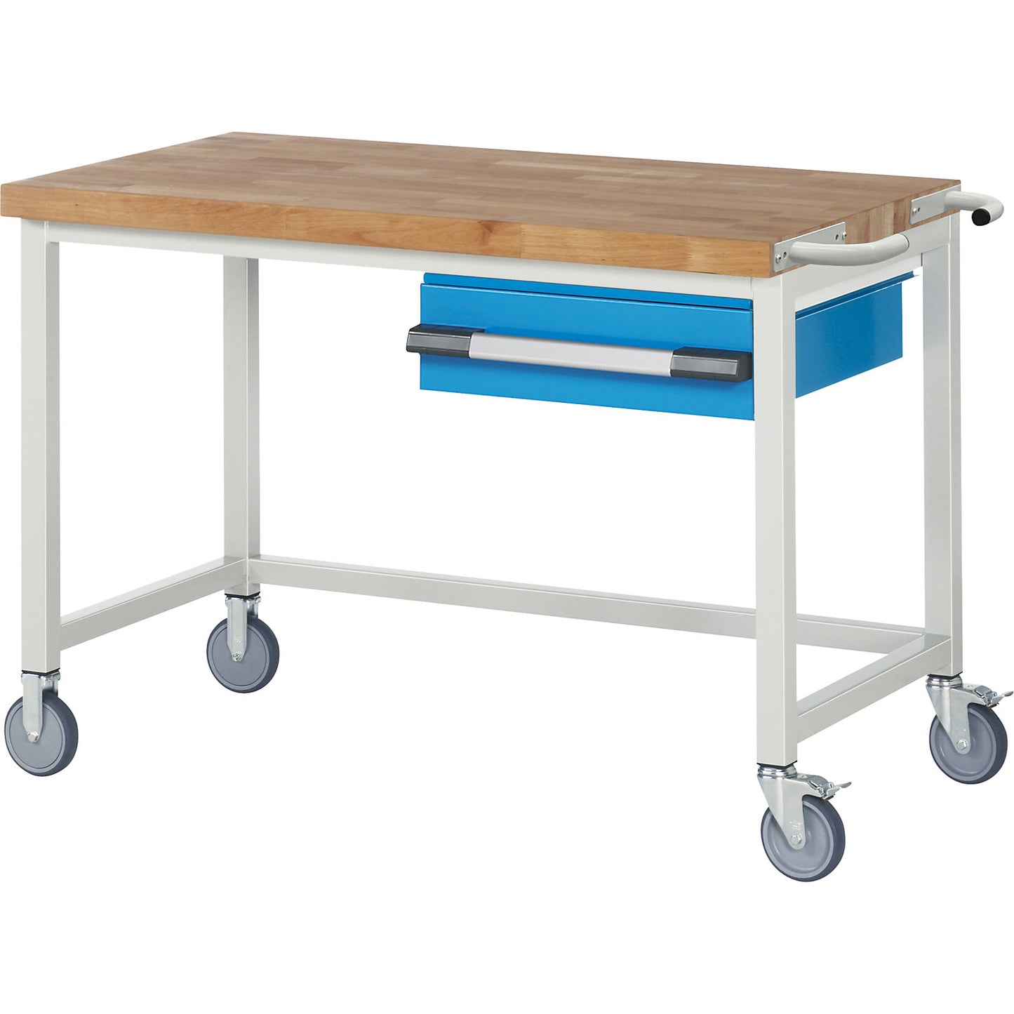 Series 8000 mobile workbench, frame system, 1 suspended drawer, WxD 1250 x 700 mm.