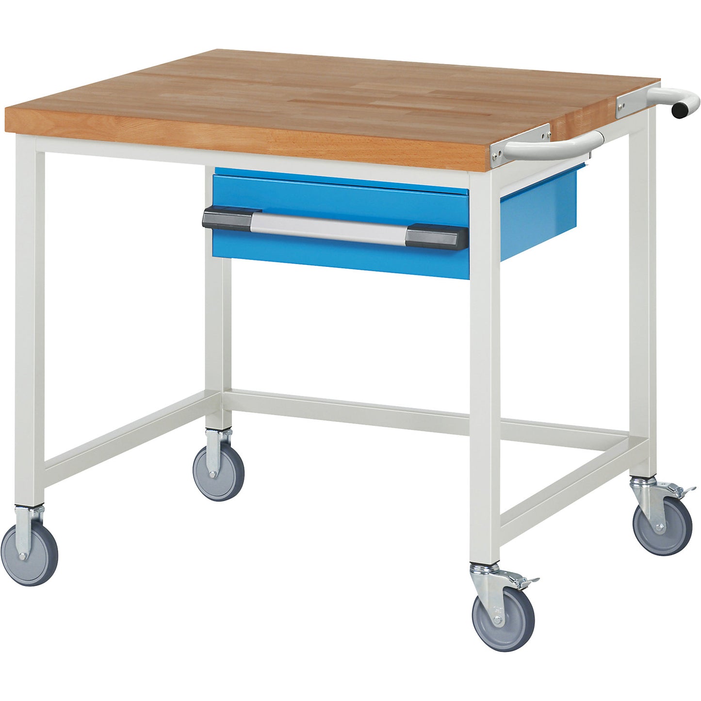 Series 8000 mobile workbench, frame system, 1 suspended drawer, WxD 1000 x 900 mm.