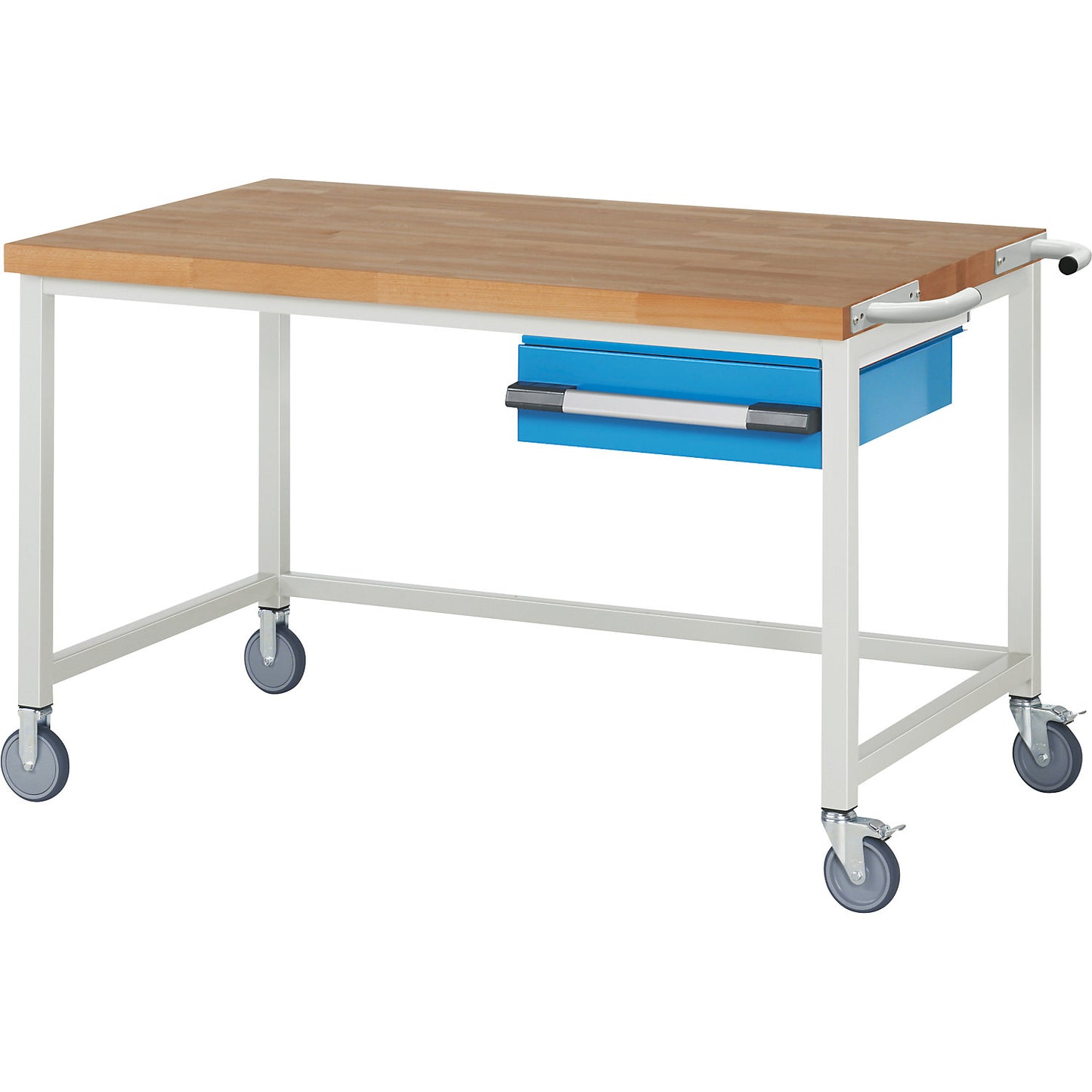 Series 8000 mobile workbench, frame system, 1 suspended drawer, WxD 1500 x 900 mm.