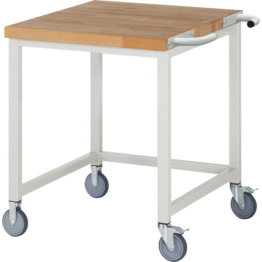 Series 8000 mobile workbench, frame system, open frame, WxD 750 x 900 mm.