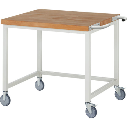 Series 8000 mobile workbench, frame system, open frame, WxD 1000 x 900 mm.