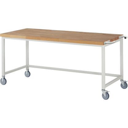 Series 8000 mobile workbench, frame system, open frame, WxD 2000 x 900 mm.