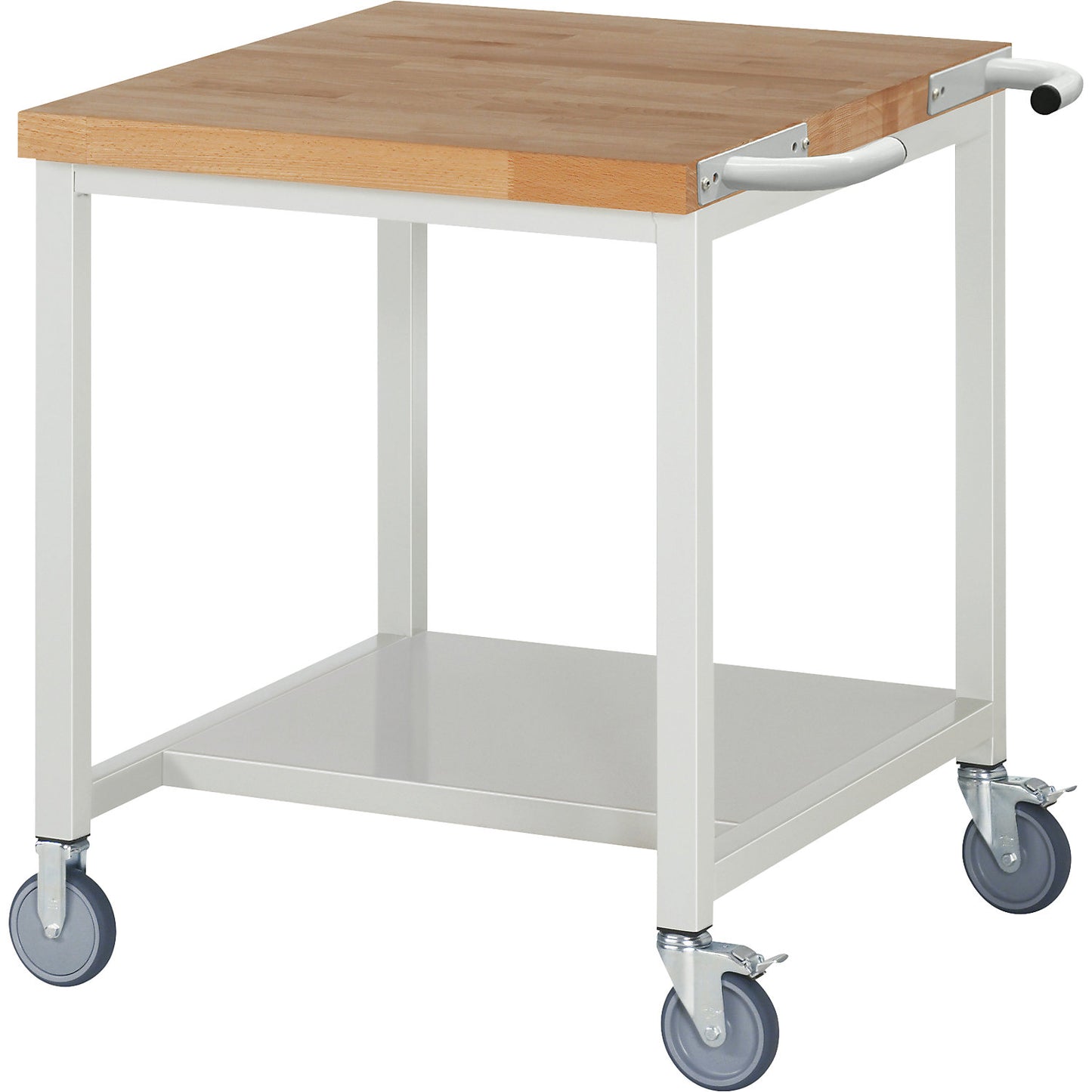 Series 8000 mobile workbench, frame system, 1 shelf, WxD 750 x 900 mm.