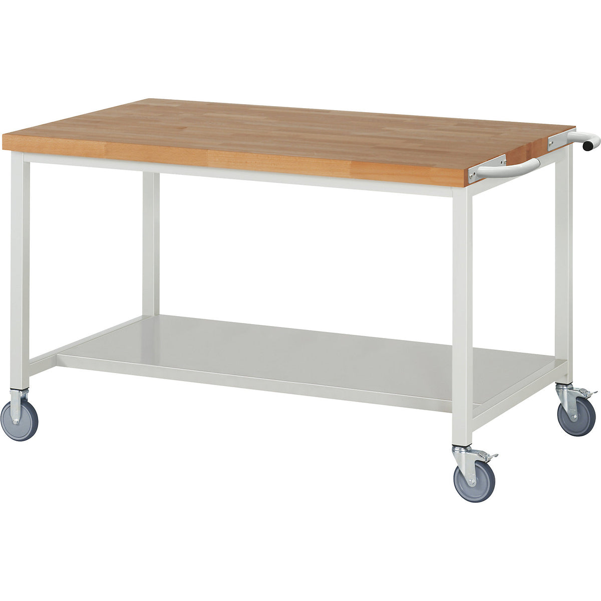 Series 8000 mobile workbench, frame system, 1 shelf, WxD 1500 x 900 mm.
