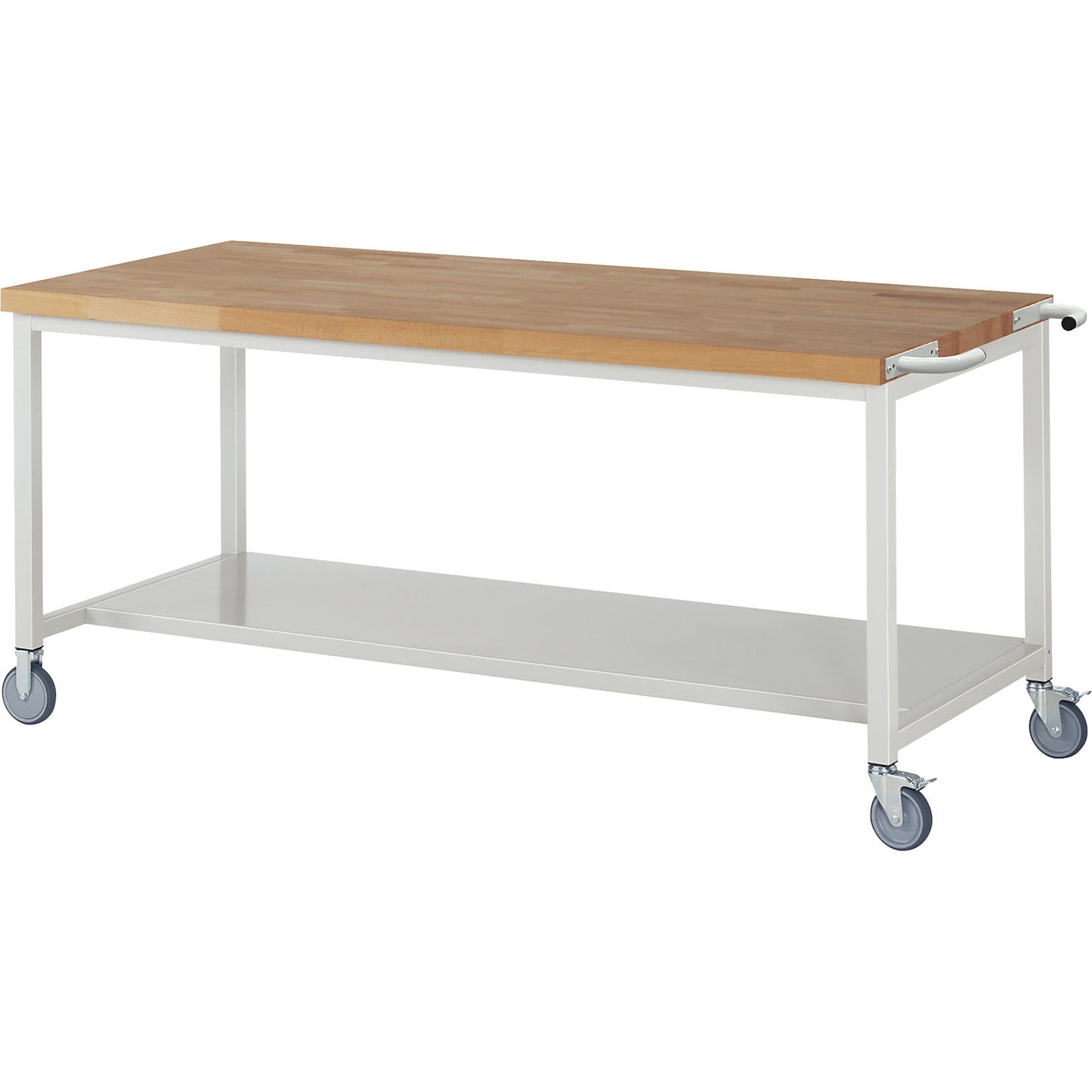 Series 8000 mobile workbench, frame system, 1 shelf, WxD 2000 x 900 mm.