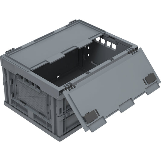 Collapsible container made from recycled regranulate, with lid, capacity 19 l.