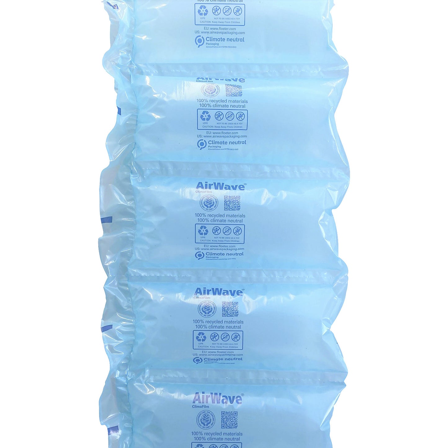 AirWave® air cushion film, 100% recycled film, roll length 550 m, pack of 2.