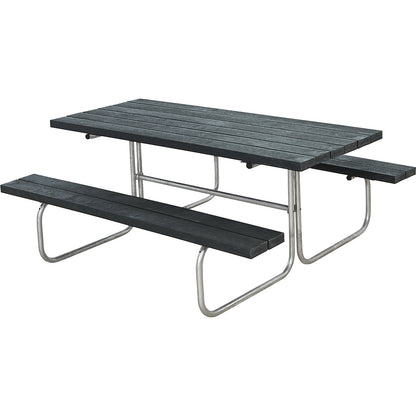 Picnic bench, length 1770 mm, plastic, without backrest, black.