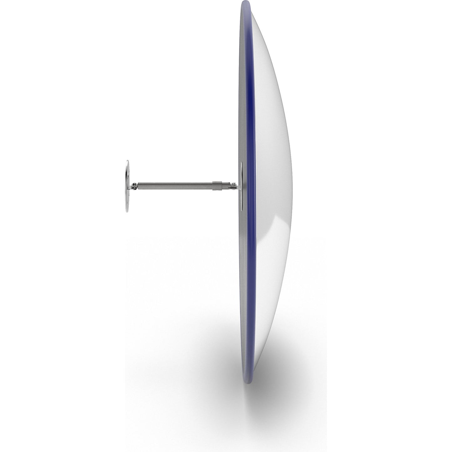 Round mirror with telescopic wall mounting bracket, for permanent mounting, mirror Ø 800 mm.
