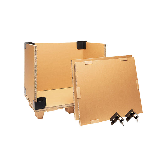 Transport box with runners, modular, brown, internal LxWxH 534 x 334 x 406 mm.