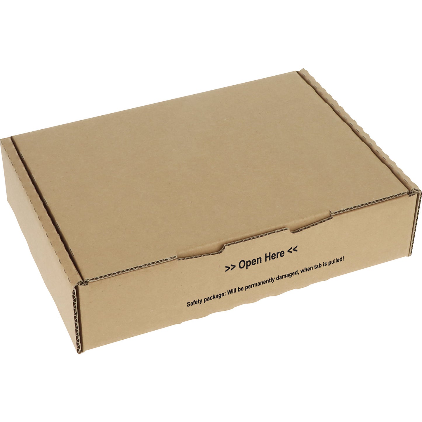 Collapsible box with safety lock, brown, pack of 20, internal LxWxH 240 x 178 x 60 mm.