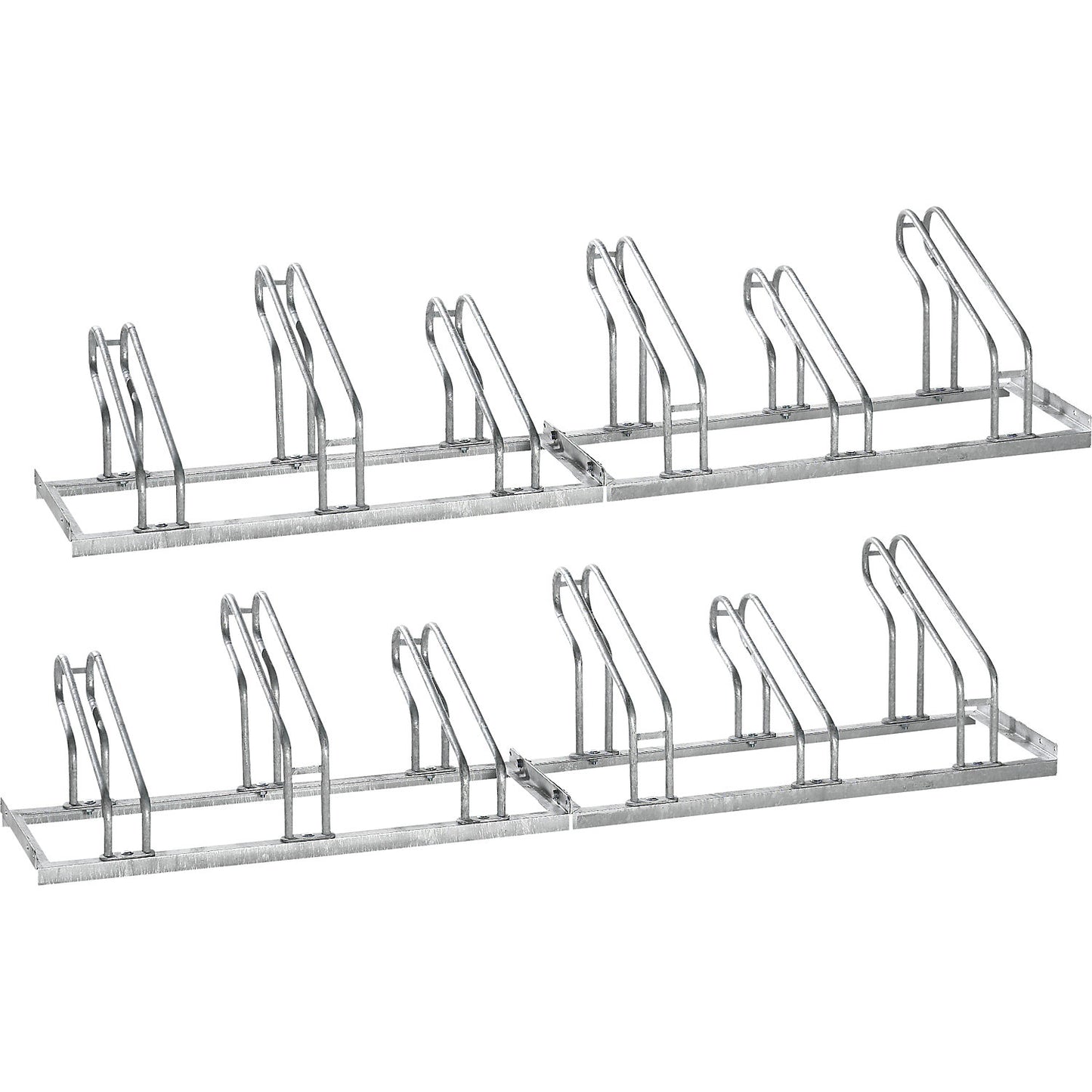 Bicycle rack, for single-sided shelter, with 12 parking spaces.