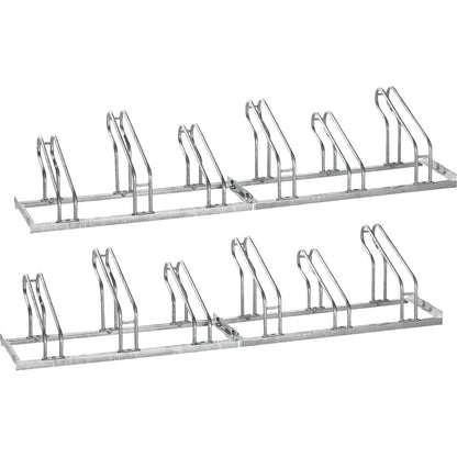 Bicycle rack, for single-sided shelter, with 12 parking spaces.