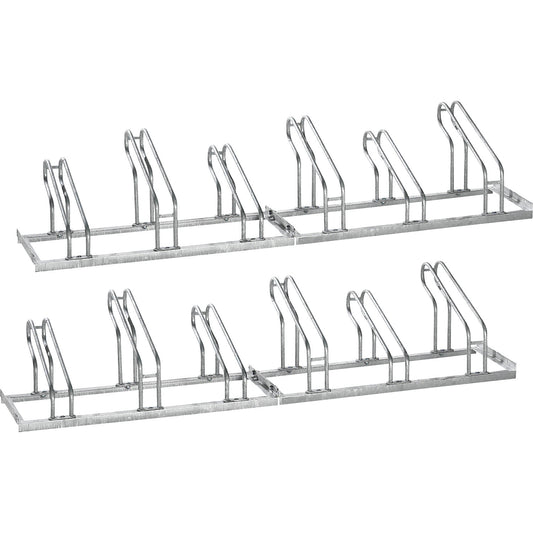 Bicycle rack, for single-sided shelter, with 12 parking spaces.