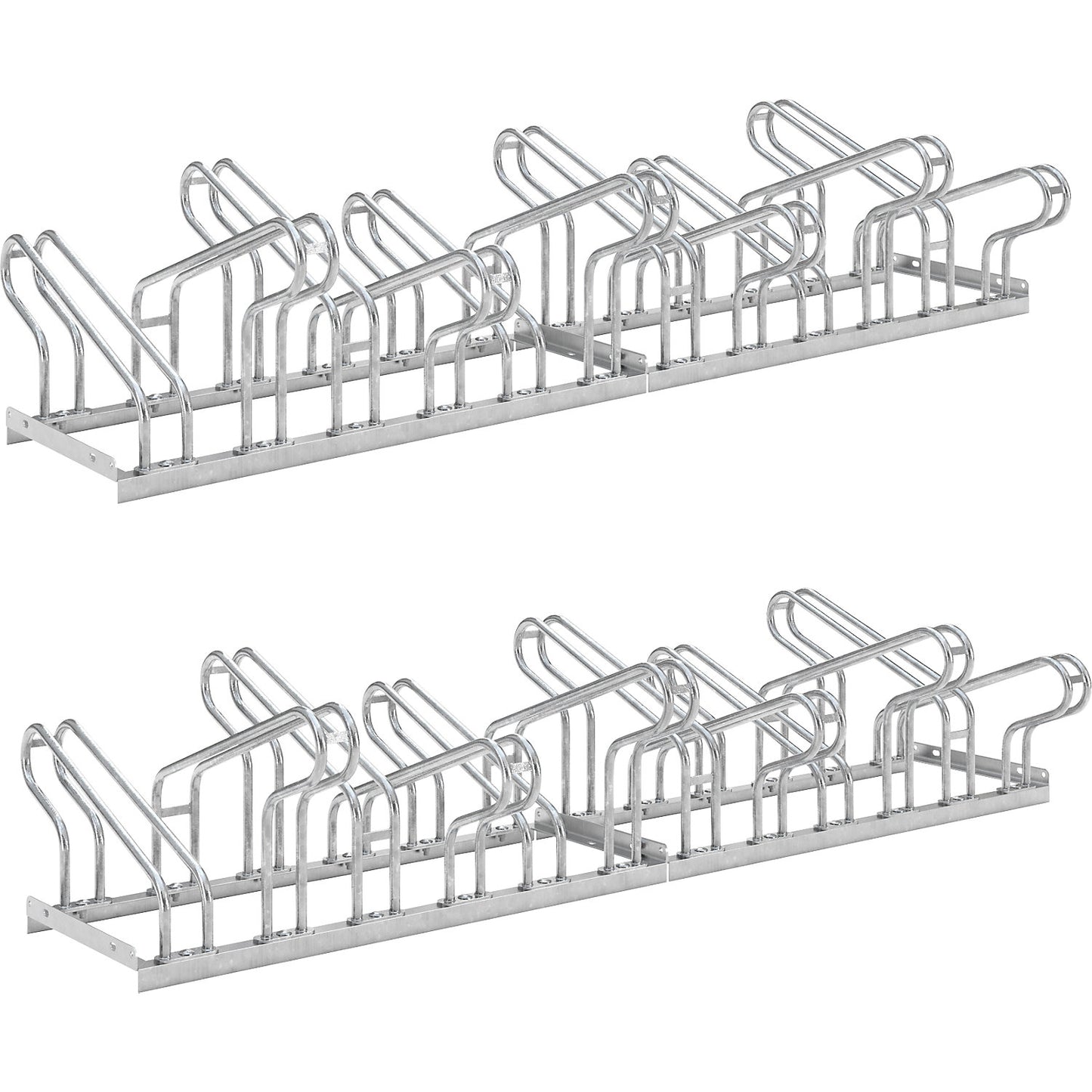 Bicycle rack, for double-sided shelter, with 24 parking spaces.