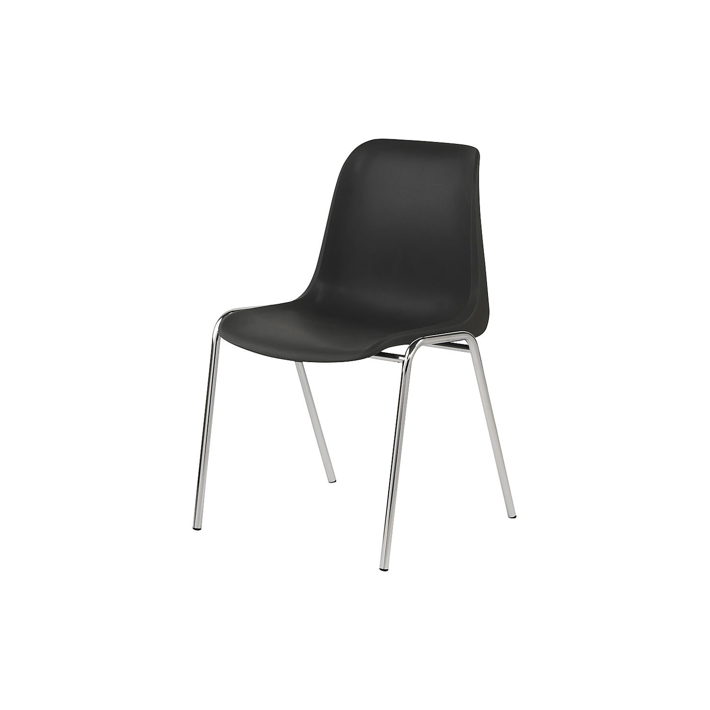 EUROPA plastic stacking chair, uncushioned, charcoal seat, pack of 4.