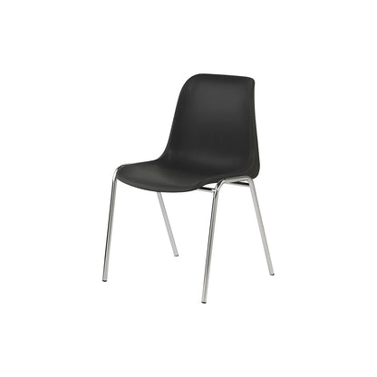 EUROPA plastic stacking chair, uncushioned, charcoal seat, pack of 4.