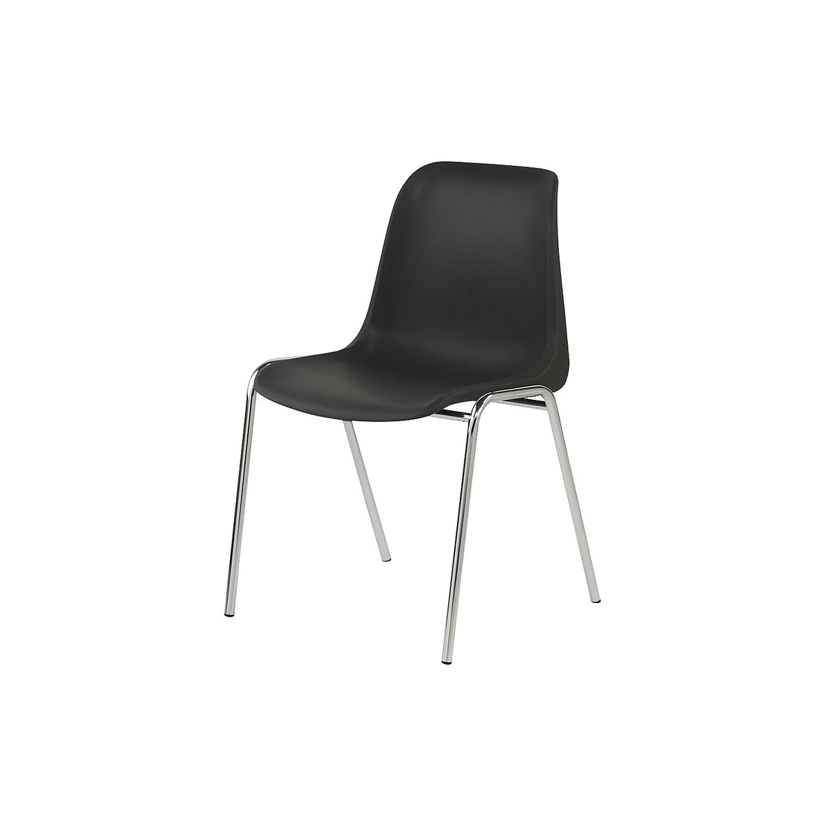 EUROPA plastic stacking chair, uncushioned, charcoal seat, pack of 4.