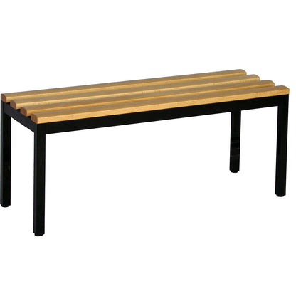 Changing room bench, single sided, beech wood slats, length 1000 mm.