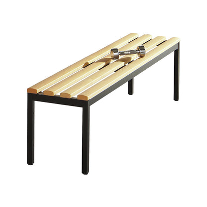 Changing room bench, single sided, beech wood slats, length 1500 mm.