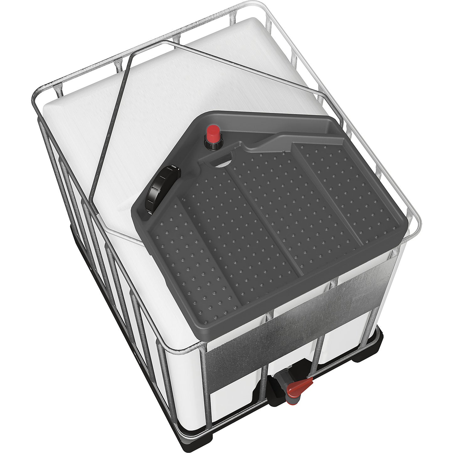 IBC funnel M, made of PE, capacity 15 l, drainage hole with 2'' connection.