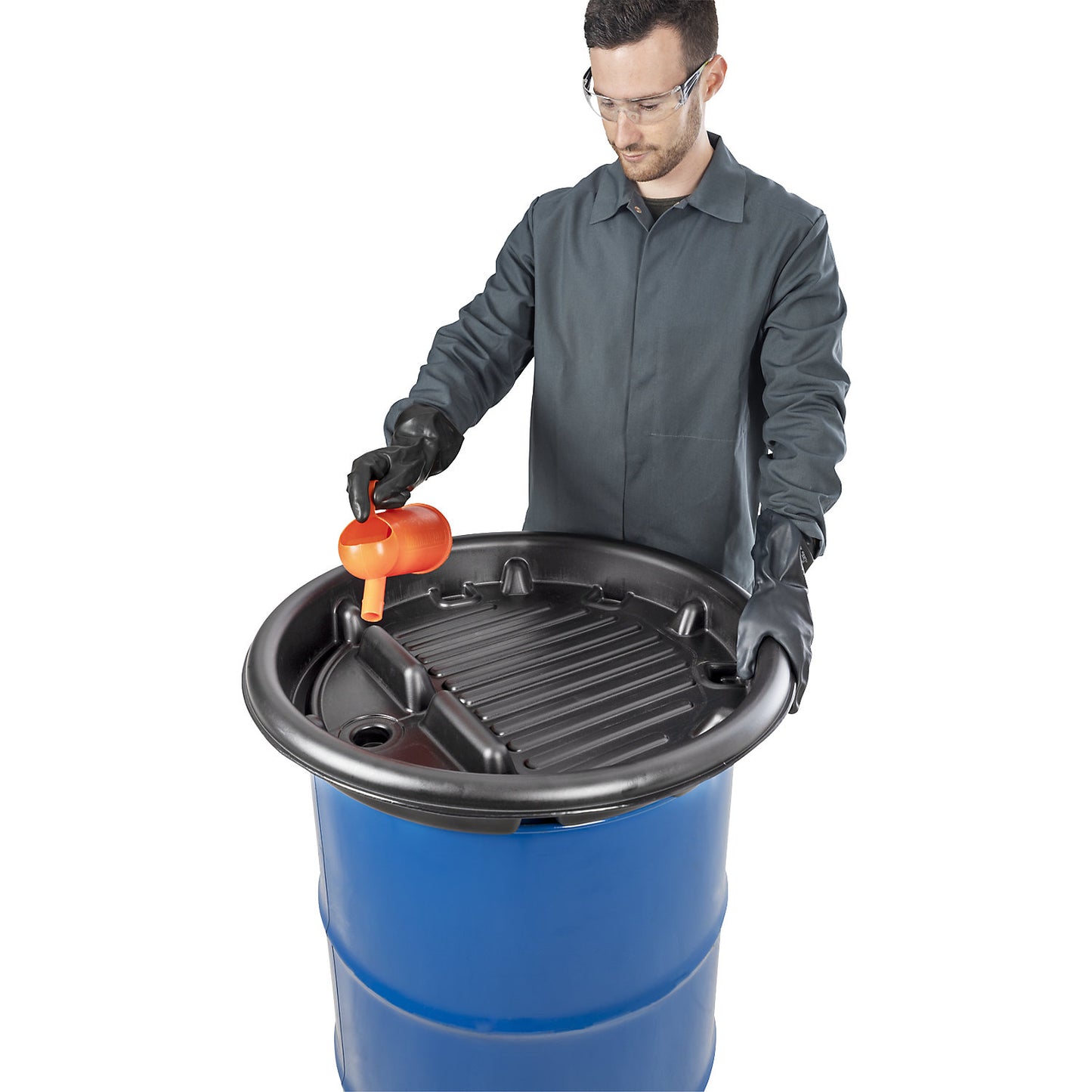 PE drum drain funnel, for 200 l steel drums, capacity 20 l.