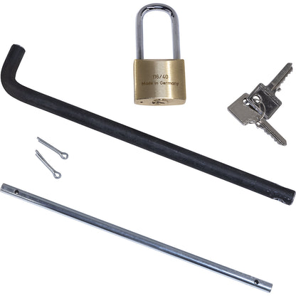 Locking kit with lock, secures lid to funnel, for IBC funnel XL.