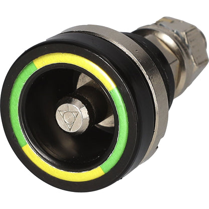 Built-in socket for earth cable, for earth/contact rail, made of steel.