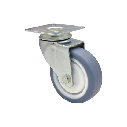 DELUXE light duty castors, wheel Ø 75 mm, pack of 4, swivel castor.