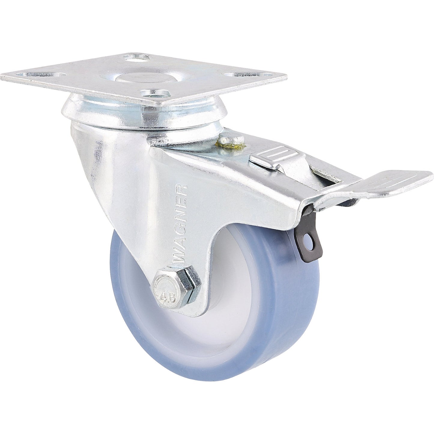 ECO light duty swivel castors, wheel Ø 50 mm, pack of 4, TPR, swivel castor with wheel stop.