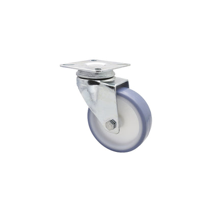 Light duty swivel castors, wheel Ø 75 mm, pack of 4, swivel castor, plate.