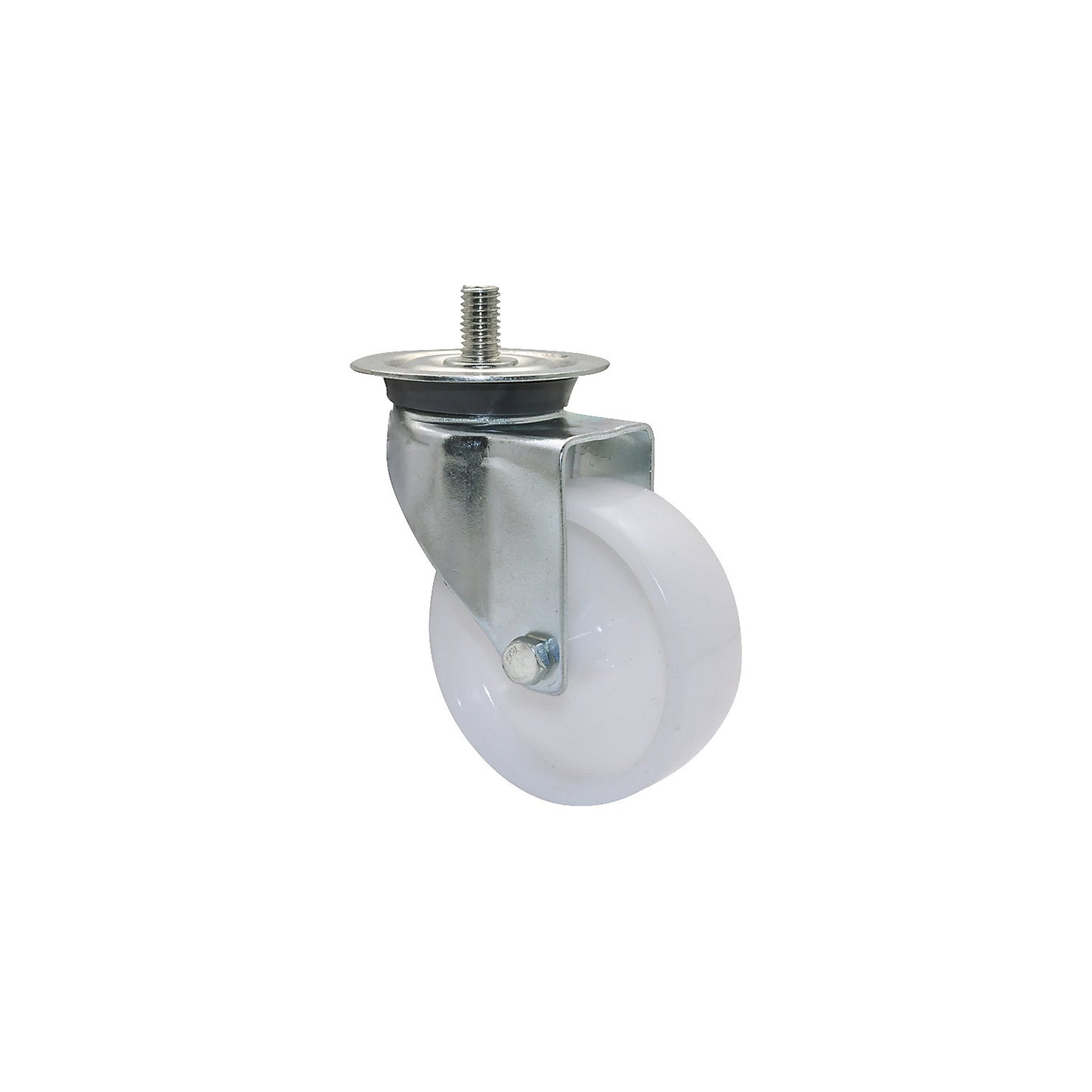 Light duty swivel castors, wheel Ø 75 mm, pack of 4, swivel castor, threaded pin.