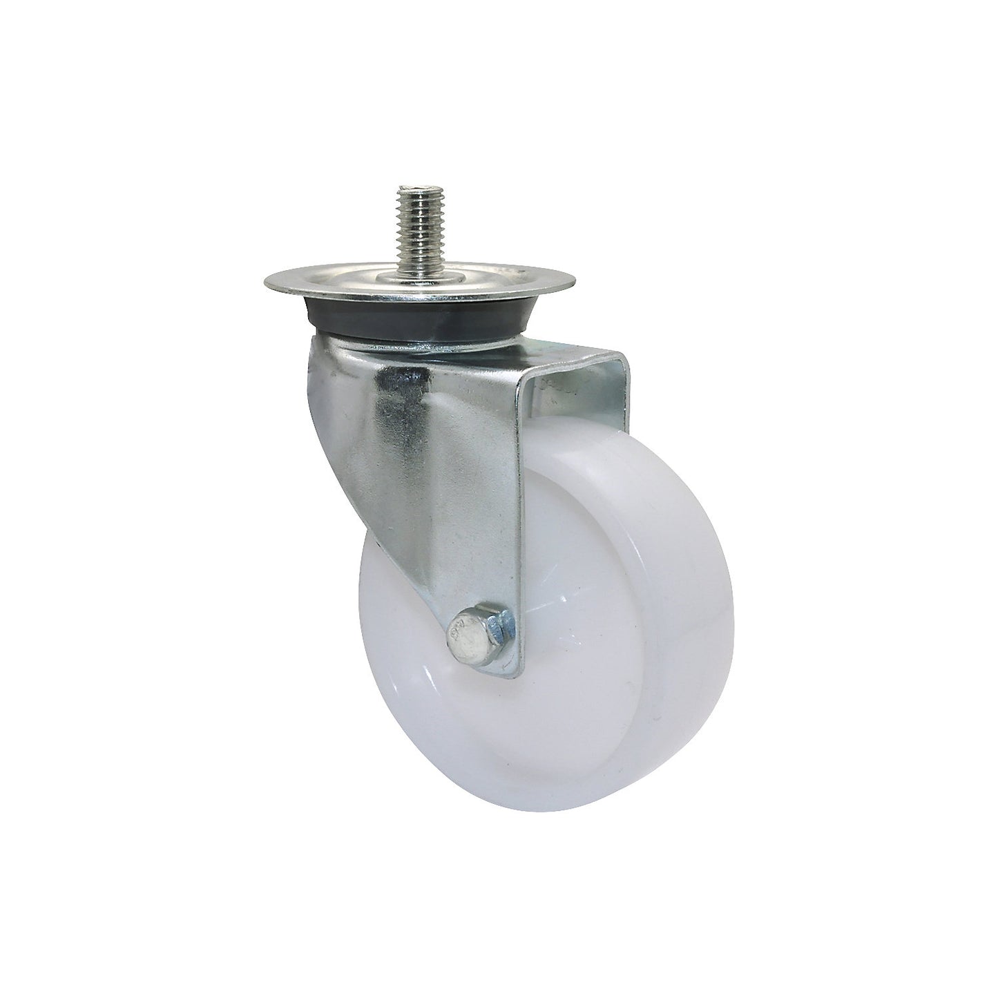 Light duty swivel castors, wheel Ø 75 mm, pack of 4, swivel castor, threaded pin.