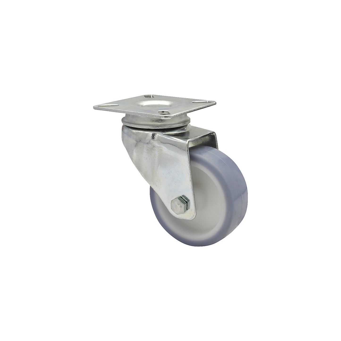 Light duty swivel castors, wheel Ø 63 mm, pack of 4, swivel castor, mounting plate.