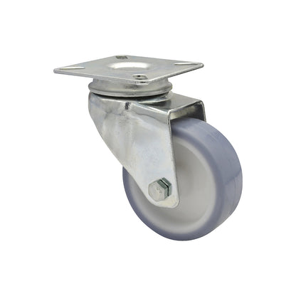 Light duty swivel castors, wheel Ø 63 mm, pack of 4, swivel castor, mounting plate.