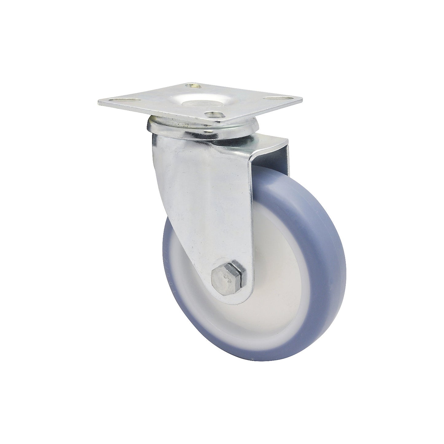 Light duty swivel castors, wheel Ø 100 mm, pack of 4, swivel castor, plate.