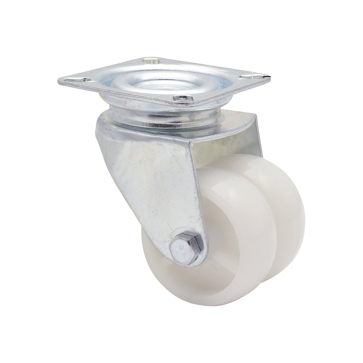 ECO light duty double swivel castors, wheel Ø 50 mm, pack of 4, swivel castor, plastic.