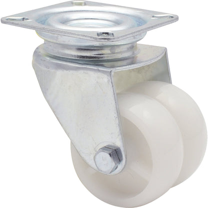 ECO light duty double swivel castors, wheel Ø 50 mm, pack of 4, swivel castor, plastic.
