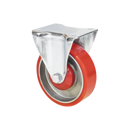 Heavy duty fixed castors for transport equipment, wheel Ø 125 mm, pack of 2, fixed castor.